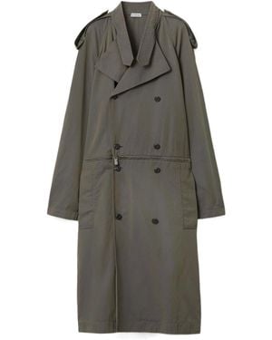 Burberry Cotton-Linen Blend Trench Dress - Gray