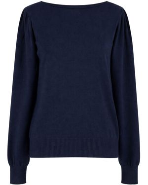 Twinset Cut-Out Gathered-Shoulder Jumper - Blue