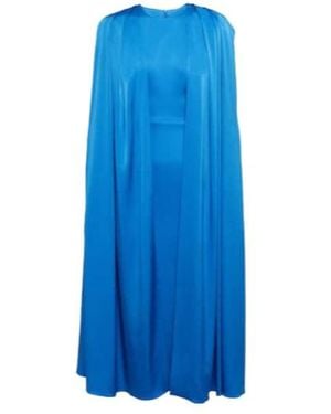 Alex Perry Beckett Satin Crepe Midi Dress - Blue