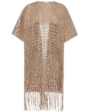 Brunello Cucinelli Macramé Cardi-Coat - Natural