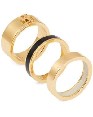 Tory Burch Icon Ring Set (Set Of Three) - Metallic