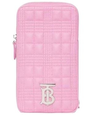 Burberry Lola Quilted Pouch Bag - Pink