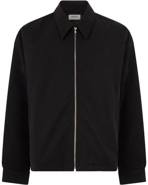 Agolde Zip-Front Cotton Shirt - Black
