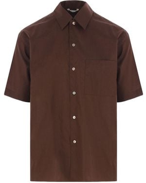 AURALEE Short-Slevee Shirt - Brown