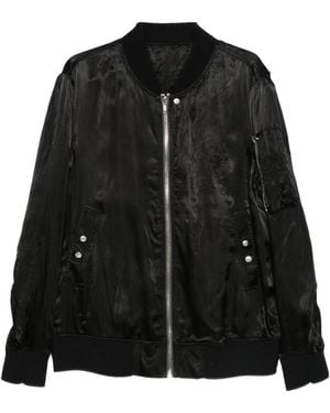 Rick Owens Crinkled Bomber Jacket - Black