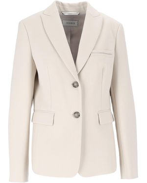 Peserico Single-Breasted Tailored Blazer - Natural
