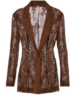 Norma Kamali Lace Blazer - Brown