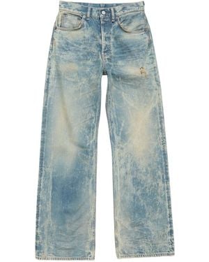 Acne Studios Patch Denim Wide-Leg Jeans - Blue