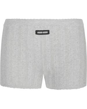 Miu Miu Logo Shorts - Gray