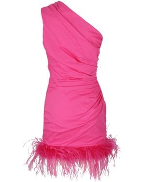 GIUSEPPE DI MORABITO Feather-Trim Ruched Minidress - Pink
