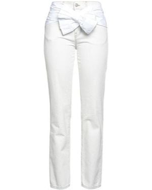 MM6 by Maison Margiela Light-Colored Denim Skinny Trousers - White