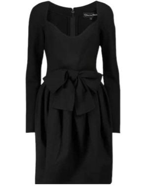 Oscar de la Renta Bow-Decorated Crepe Mini Dress - Black