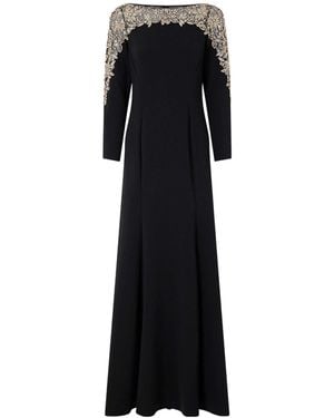 Jenny Packham Embellished Jersey Gown - Black