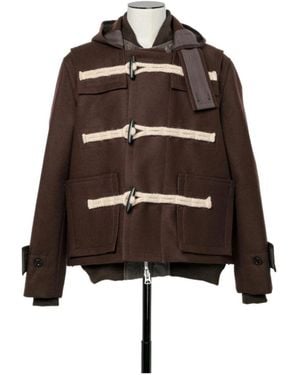 Sacai Hooded Toggle Jacket - Brown