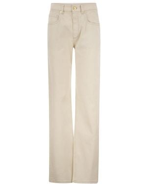 Brunello Cucinelli High-Waist Straight-Leg Jeans - Natural