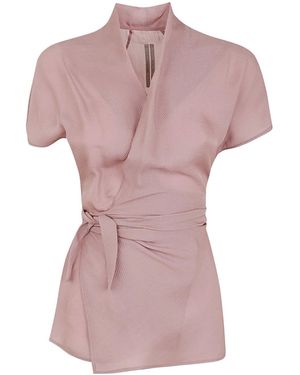 Rick Owens Waffle-Effect Wrap Blouse - Pink
