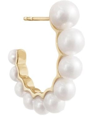 Sophie Bille Brahe 14K Petit Boucle De Perle Earring - White