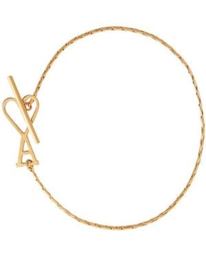 Ami Paris Ami De Coeur Logo Plaque Chained Bracelet - Metallic