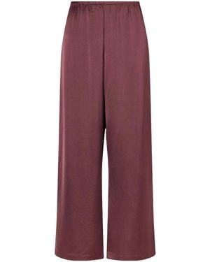 Leset Barb Satin Wide-Leg Pants - Purple