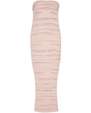 Balmain Knitted Strapless Midi Dress - Pink