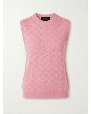 Gucci Gg Fine Fabric Jacquard Vest - Pink