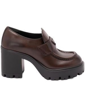Prada Round-Toe High Heels - Brown