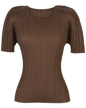 Issey Miyake Wrinkled Short-Sleeved T-Shirt - Brown