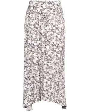 Ganni Twill Midi Skirt - White