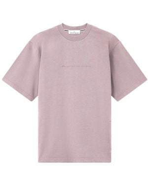 Stone Island Regular-Fit T-Shirt With Garment Dyed Graphics Print - Pink