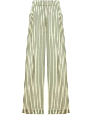 Dries Van Noten Pila Striped Wide-Leg Pants - Green