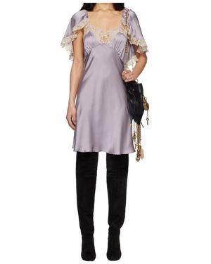 chlo ruffled silk mousseline babydoll mini dress purple Chlo - Flared mini dress in Silk mousseline - Black - 34