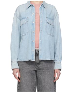 Agolde Gwen Slice Denim Shirt - Blue