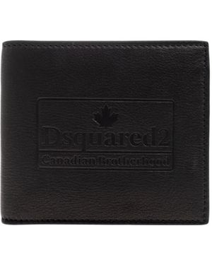 DSquared² Embossed Logo Leather Wallet - Black