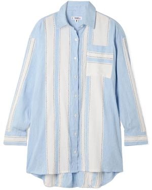 lemlem Mariam Striped Cotton-Blend Shirt - Blue