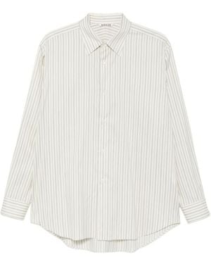 AURALEE Striped Long-Sleeve Shirt - White