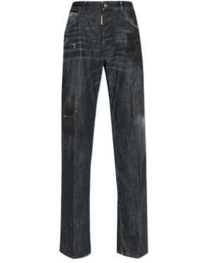 DSquared² San Diego Straight-Leg Distressed Jeans - Grey