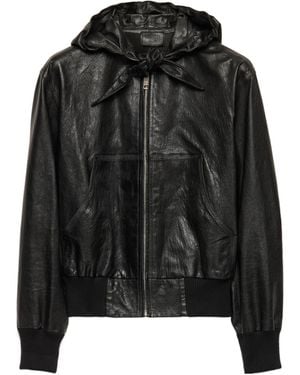 Prada Leather Hoodie - Black