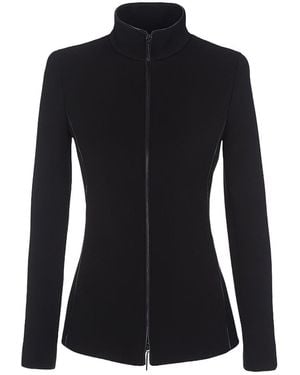Giorgio Armani Stand-Neck Long-Sleeved Casual Jacket - Black