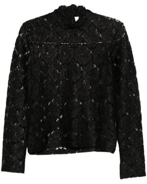Rohe Lace Mock-Neck T-Shirt - Black