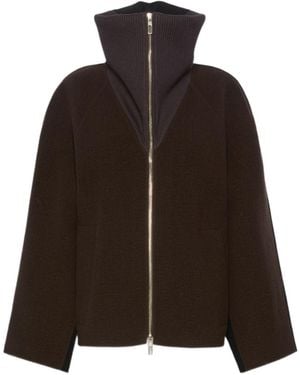 Sportmax Short Wool And Cashmere Heavy Jacket - Brown