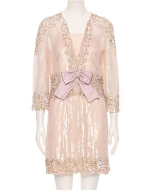 Valentino Tulle Embroidered Short Skirt - Pink