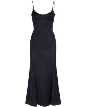 The Attico The Sleeveless Satin Slip Dress - Blue