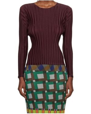 Pleats Please Issey Miyake Rib Pleats January Pleated Cover-Up - Purple