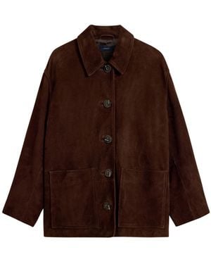 Soeur Solid Color Leather Jacket - Brown