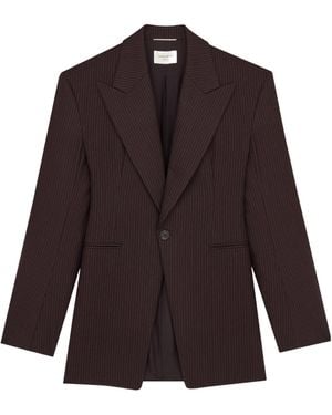Saint Laurent Long-Sleeved Suit Jacket - Purple
