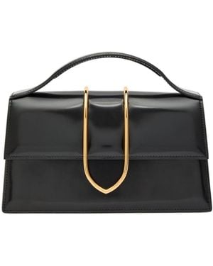 Jacquemus Le Grand Bambino Glossed Leather Top Handle Bag - Black