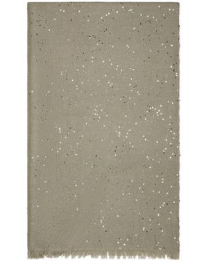 Brunello Cucinelli Sequin-Embellished Frayed-Edge Scarf - Green