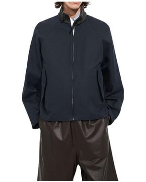 Bottega Veneta Cotton Gabardine Harrington Jacket - Blue
