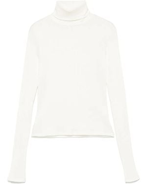 RE/DONE Ribbed Roll-Neck Top - White