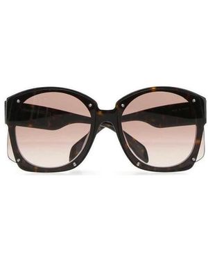 McQueen Tortoiseshell-Effect Oversized-Frame Sunglasses - Multicolor